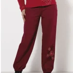 Pantalón de algodón con bordados