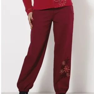 Pantalón de algodón con bordados