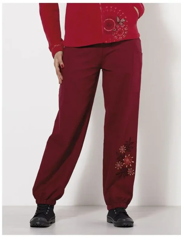 Pantalón de algodón con bordados